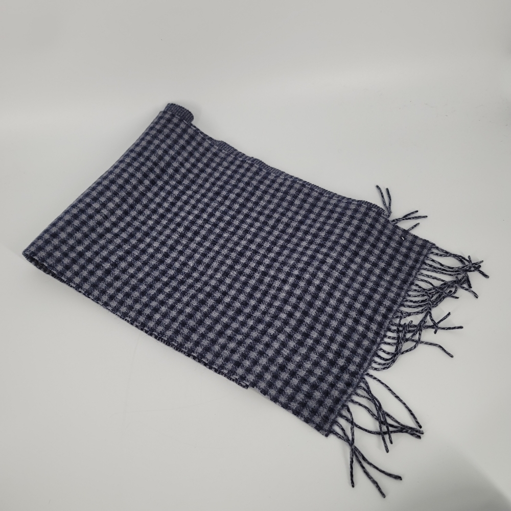 J. Crew 100% Cashmere Blue Double Sided Scarf with Fringe - Picture 5 of 7